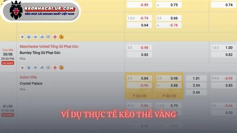 Đọc hiểu các loại hình cược trong kèo thẻ vàng